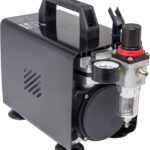 Fengda AS-18A - Professional Airbrush mini Kompressor / 4 bar/Kompakt mit Manometer, Druckminderer