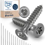 Edelstahl Holzschrauben V2A A2 Senkkopf Torx TX25 – Vollgewinde – 6x30 mm – 100 Stück – Universalschrauben Holz