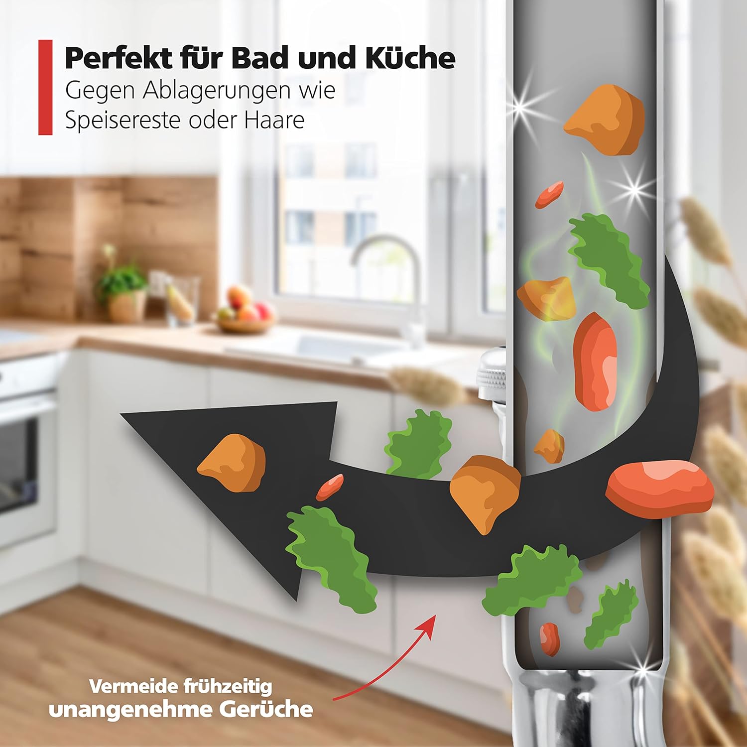 Nirox 2er Set Saugglocke - Pümpel mit 110 & 140 mm Durchmesser - Pömpel mit starker Saugleistung - Abflussstampfer inkl. Holzgriffe - Chemiefreier Ausgussreiniger – Bild 3