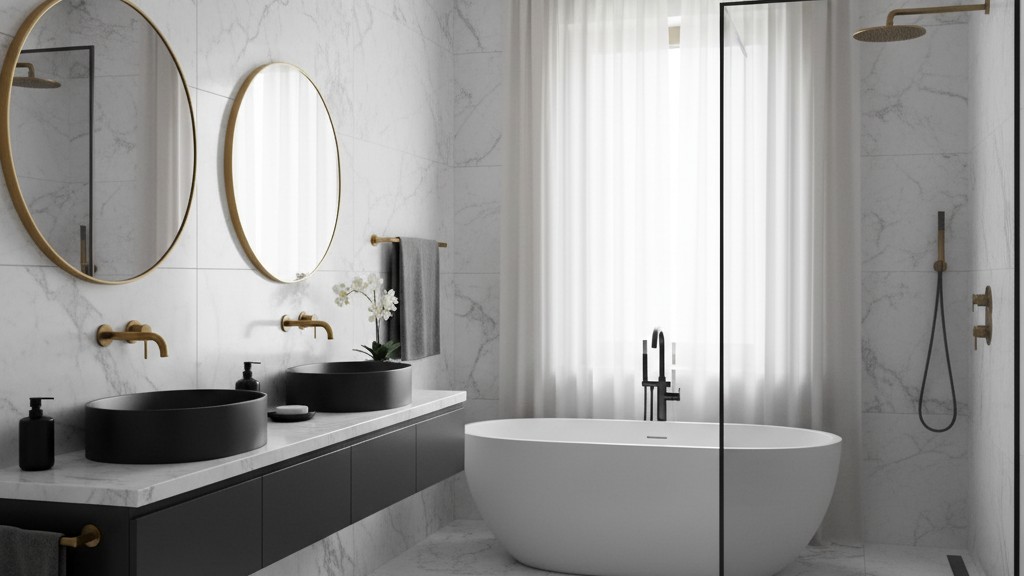 10 Badezimmer in Schwarz & Gold: So gelingt der Luxus-Look