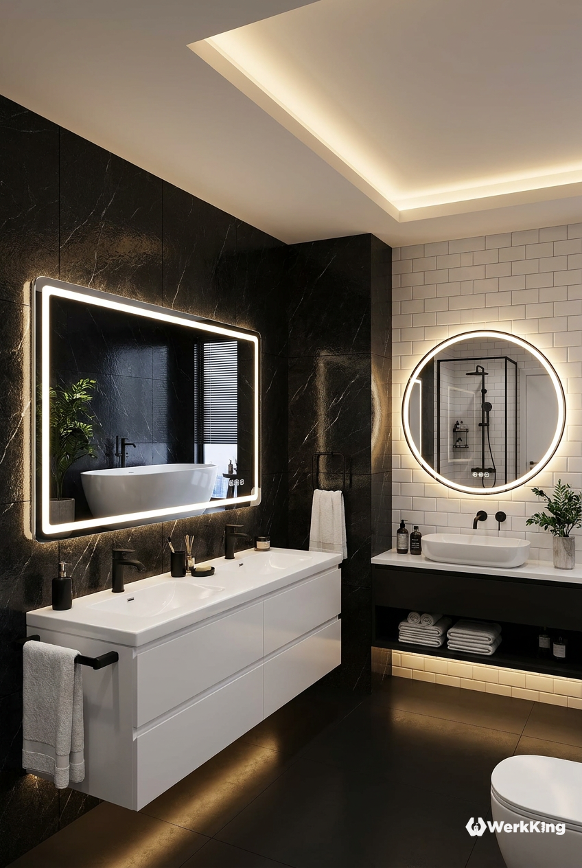 Indirektes Licht für modernes Badezimmer-Design