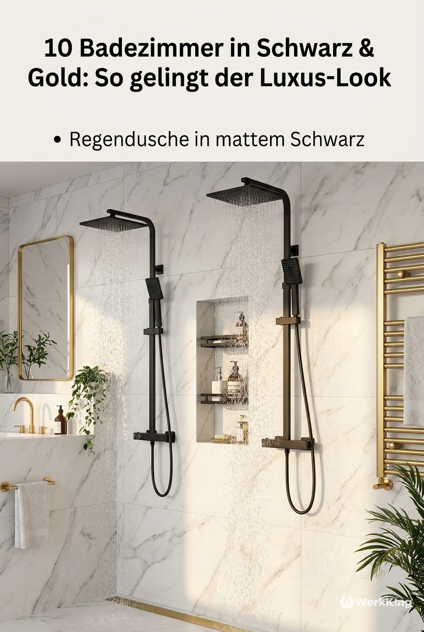Regendusche in mattem Schwarz
