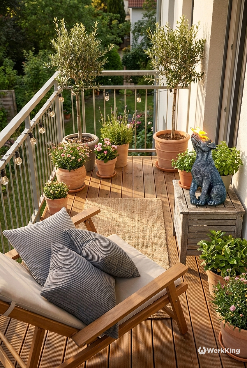 Balkon gestalten mit Holzdielen als Basis