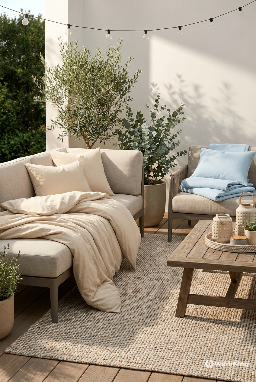 6 Wege, deine Garten Lounge modern und gemütlich zu gestalten 6 Textile Akzente durch Outdoorteppiche