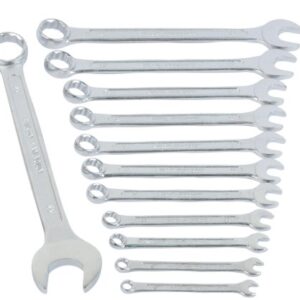 Brüder Mannesmann Gabel-Ringschlüsselsatz 12-tlg., Chrom-Vanadium, langlebig, robust, Profi-Werkzeug für Werkstatt und Auto-Hausreparaturen, Größen 6–22 mm | M 130-12