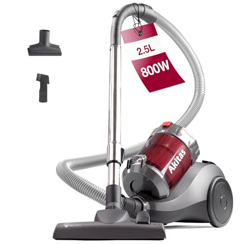 Akitas 800W Beutelloser Staubsauger ohne Beutel mit starker Saugkraft und deutschem Wessel-Werk 2-in-1-Bürstenkopf für Hartböden und Teppiche 1 Akitas 800W Beutelloser Staubsauger ohne Beutel mit starker Saugkraft und deutschem Wessel-Werk 2-in-1-Bürstenkopf für Hartböden und Teppiche