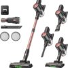Vexilar Akku Staubsauger 45000Pa/ 45Mins/ 450W, 6-in-1 Staubsauger Kabellos, Akkustaubsauger mit LED Touchscreen, Abnehmbarer Akku, Klein und Leicht für Hartböden Teppiche Tierhaare 2 41DzMFG cCL. SL500