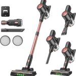 Vexilar Akku Staubsauger 45000Pa/ 45Mins/ 450W, 6-in-1 Staubsauger Kabellos, Akkustaubsauger mit LED Touchscreen, Abnehmbarer Akku, Klein und Leicht für Hartböden Teppiche Tierhaare