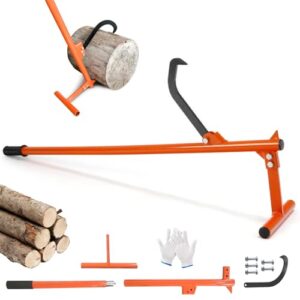 Fällheber 130 cm, Holzheber, Fällheber mit Wendehaken, Öffnung Max 32cm, Kantheber Geschmiedeter mit Wendehaken & Rutschfester Handgriff, Heber Zum Fällen von Bäumen, Für Forst- und Waldarbeit