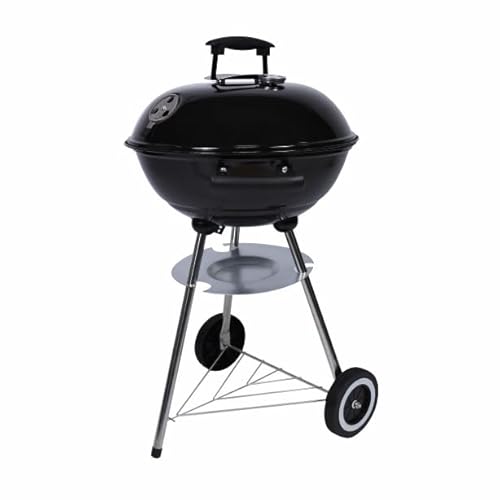 Nexos Kugelgrill Holzkohlegrill mit Deckel & Thermometer – Ø 41,5 cm verchromter Grillrost – BBQ Grillwagen mit Rädern – Schwarz – Outdoor Grill für Garten & Terrasse 1 Nexos Kugelgrill Holzkohlegrill mit Deckel & Thermometer – Ø 41,5 cm verchromter Grillrost – BBQ Grillwagen mit Rädern – Schwarz – Outdoor Grill für Garten & Terrasse