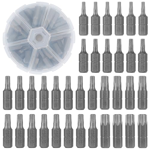 36 Stück Torx Bit Set, 25mm T10/T15/T20/T25/T30/T40 Torx Schraubendreher Bits aus Chrom-Vanadium-Legierter Stahl für Schreinerei, Haushaltsgeräte, Maschinen, Autoreparatur 1 36 Stück Torx Bit Set, 25mm T10/T15/T20/T25/T30/T40 Torx Schraubendreher Bits aus Chrom-Vanadium-Legierter Stahl für Schreinerei, Haushaltsgeräte, Maschinen, Autoreparatur