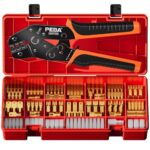 PEBA KFZ Flachstecker Crimpzangen Set, mit Flachsteckhülsen 2,8/4,8/6,3mm, 14-teilig, Crimper 0,25–2,5mm² | Kabelschuhe Flachstecker Quetschverbinder Sortiment für Auto, Motorrad, Haushaltsgeräte