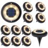 Flacchi Solar Bodenleuchten Aussen - Solarleuchten für Garten Außen mit 8 LEDs, Wasserdicht Led Solar Gartenleuchten, Solarlampen für Außen Rasen Auffahrt Gehweg Patio (Warmweiß, 12 Stück) 6 51WFfGCDHRL. SL500