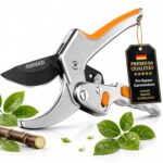 Pro Bypass Gartenschere - 4 Fache Kraftverstärkung - für Rosen & Baumschere - Scharfe Pflanzenschere Ideal Bei Arthrose - Müheloses Schneiden - Doppelte Antihaftbeschichtung