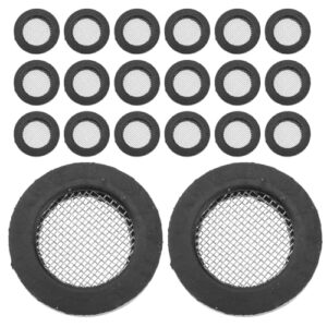 Holibanna 20 Stück Duschkopf Siebdichtung Edelstahl Gummidichtung 19mm Wasserschlauch Ersatzteil Sanitär Duscharmatur Filterdichtung für Bad und Küche