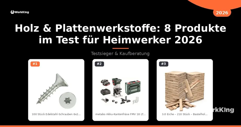 Holz & Plattenwerkstoffe: 8 Produkte im Test für Heimwerker 2026