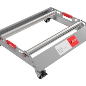 AMSTEIN Profi Kabelabwickler AMR-580 mit 4 gebremsten Lenkrollen für Kabeltrommeln 200-850mm, bis 300kg Tragkraft, 600kg im Tandem, max 580mm Breite, robuster Trommelabroller verzinkt