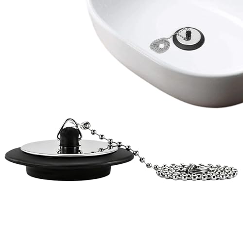 Ablaufgarnitur für Waschbecken, Badezimmer, robust und verstopfungssicher, mit Kette – Stöpsel für Waschbecken und Spüle – Hotel, saisonale Vermietung, Ferienhaus, Schlafsaal, Eigentümer, Senior 1 Ablaufgarnitur für Waschbecken, Badezimmer, robust und verstopfungssicher, mit Kette – Stöpsel für Waschbecken und Spüle – Hotel, saisonale Vermietung, Ferienhaus, Schlafsaal, Eigentümer, Senior