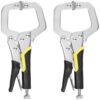 PUCSIQ 2 Stück Gripzange C-Form, 15 cm Schweißzwingen aus Kohlenstoffstahl, verstellbare C-Klemmen mit rutschfestem Griff für Holzbearbeitung & Schweißarbeiten 2 41i2fCEczhL. SL500