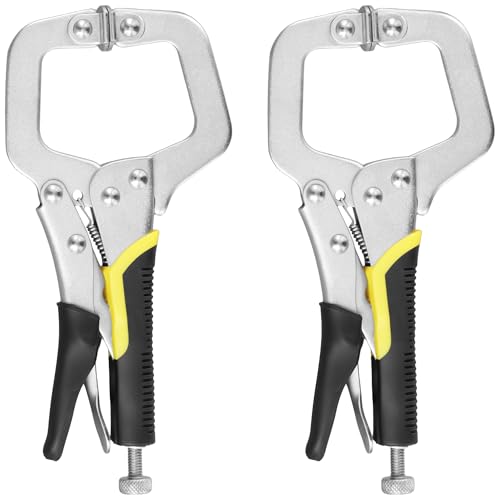 PUCSIQ 2 Stück Gripzange C-Form, 15 cm Schweißzwingen aus Kohlenstoffstahl, verstellbare C-Klemmen mit rutschfestem Griff für Holzbearbeitung & Schweißarbeiten 1 PUCSIQ 2 Stück Gripzange C-Form, 15 cm Schweißzwingen aus Kohlenstoffstahl, verstellbare C-Klemmen mit rutschfestem Griff für Holzbearbeitung & Schweißarbeiten