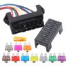 Aiqeer 6-Fach KFZ Sicherungskasten, 2 Eingang 6 Ausgang Flachsicherungsblock, KFZ Sicherungshalter mit Vorverkabelt, und 10 Stück Standard Flachsicherung (12V / 24V / 32V / 48V Universal) 3 51OGlzCmzeL. SL500