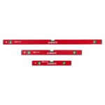 Einhell 3-tlg. Basic Wasserwaagen-Set | 40 / 60 / 100 cm | 3 Libellen | geschliffene Messfläche | ±0,5 mm/m Messgenauigkeit | Aluminiumprofil | Stoßkappen