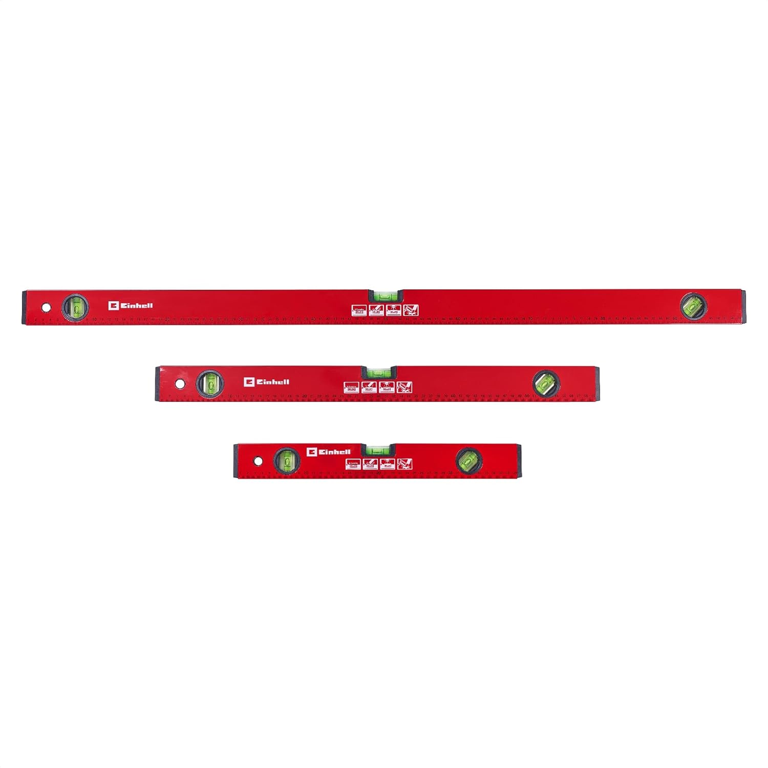 Einhell 3-tlg. Basic Wasserwaagen-Set | 40 / 60 / 100 cm | 3 Libellen | geschliffene Messfläche | ±0,5 mm/m Messgenauigkeit | Aluminiumprofil | Stoßkappen 1 Einhell 3-tlg. Basic Wasserwaagen-Set | 40 / 60 / 100 cm | 3 Libellen | geschliffene Messfläche | ±0,5 mm/m Messgenauigkeit | Aluminiumprofil | Stoßkappen