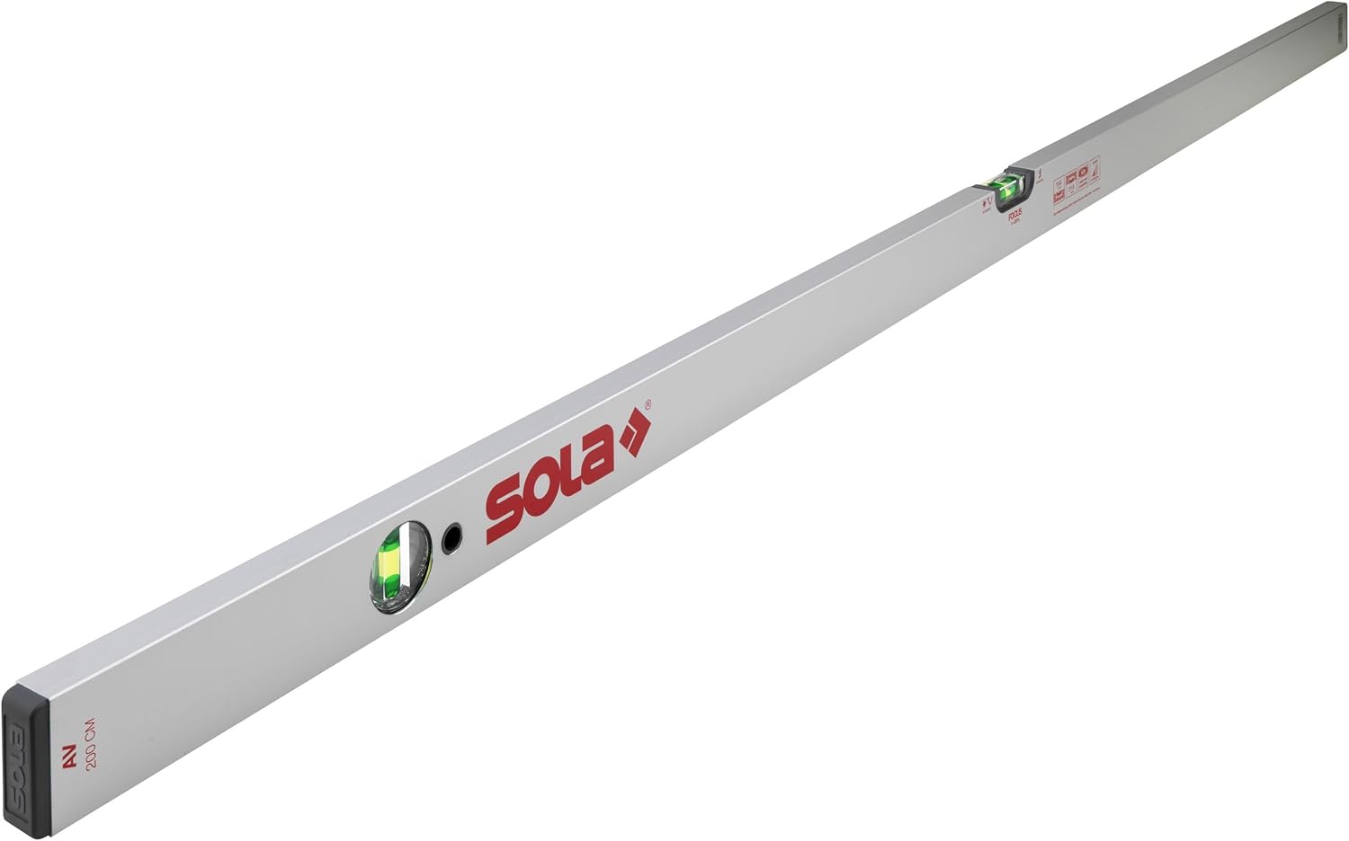 SOLA AV Wasserwaage 200cm - Präzise Wasserwaage für Profis, Patentierte SOLA-FOCUS Libellen, Bessere Ablesbarkeit bei Dämmerlicht, Robustes Aluminiumprofil, 30 Jahre Dichtheitsgarantie 1 SOLA AV Wasserwaage 200cm - Präzise Wasserwaage für Profis, Patentierte SOLA-FOCUS Libellen, Bessere Ablesbarkeit bei Dämmerlicht, Robustes Aluminiumprofil, 30 Jahre Dichtheitsgarantie