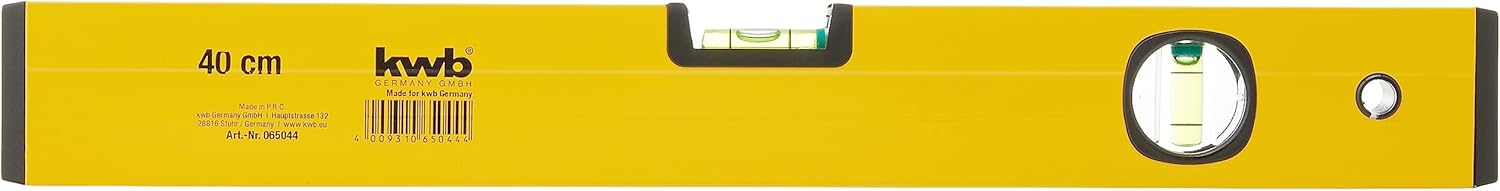 kwb Aluminium-Wasserwaage 40 cm, 0,5 mm/m Genauigkeit, Hoch präzise geschliffen, je 1 Horizontal und Vertikallibelle, Aluminium, Wasserwaage 2 kwb Aluminium-Wasserwaage 40 cm, 0,5 mm/m Genauigkeit, Hoch präzise geschliffen, je 1 Horizontal und Vertikallibelle, Aluminium, Wasserwaage – Bild 2