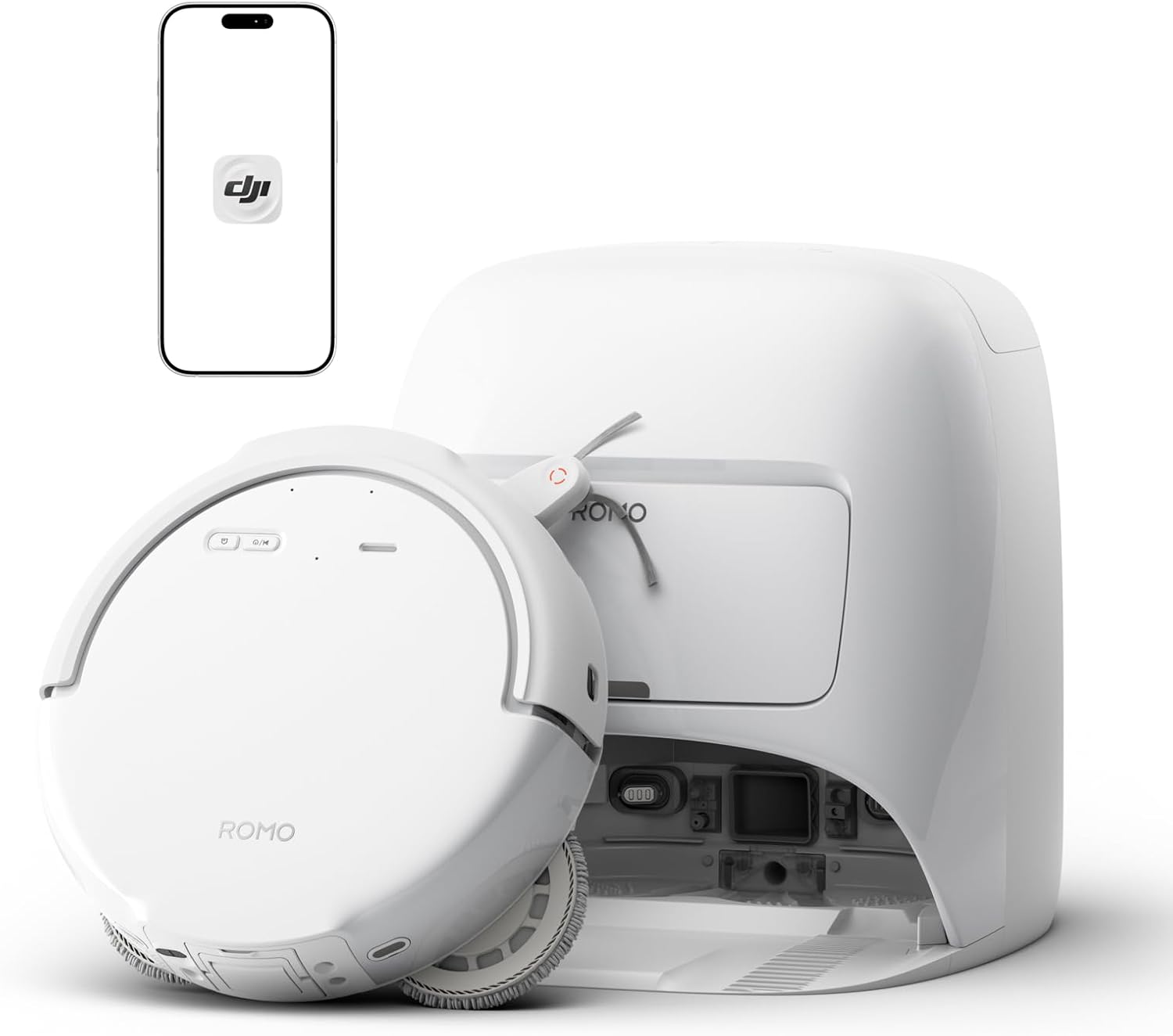 DJI ROMO S Saugroboter mit Wischfunktion, 25.000 Pa Saugkraft, Hinderniserkennung auf Drohnen-Niveau, Anti-Verwicklungsbürste, Selbstreinigende Basisstation, 200 Tage wartungsfrei, Weiß 1 DJI ROMO S Saugroboter mit Wischfunktion, 25.000 Pa Saugkraft, Hinderniserkennung auf Drohnen-Niveau, Anti-Verwicklungsbürste, Selbstreinigende Basisstation, 200 Tage wartungsfrei, Weiß