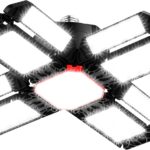200W LED Garagenleuchte Werkstattlampe Garagenbeleuchtung 1 PCS - 20000LM 6500K Verformbare Deckenlampe mit 12 Verstellbaren Paneelen - E26 / E27 Bay Licht für Keller Geschäft Werkstatt Scheune Lager