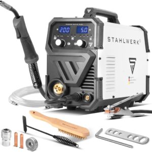 STAHLWERK Schutzgasschweißgerät MIG/MAG 200 ST mit IGBT-Inverter und 200 A | Synergischer Drahtvorschub, für FLUX (Fülldraht), Lift-TIG & MMA (E-Hand/ARC) geeignet