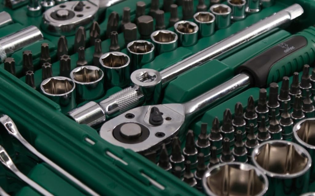 Steckschlüsselsatz 216-teilig 1/2" 3/8" 1/4" Koffer | Profi-Werkzeugkoffer, Cr-V Stahl, Ratschen, Nüsse, Bits, für KFZ-Werkstatt & Heimwerker 3 Steckschlüsselsatz 216-teilig 1/2" 3/8" 1/4" Koffer | Profi-Werkzeugkoffer, Cr-V Stahl, Ratschen, Nüsse, Bits, für KFZ-Werkstatt & Heimwerker – Bild 3
