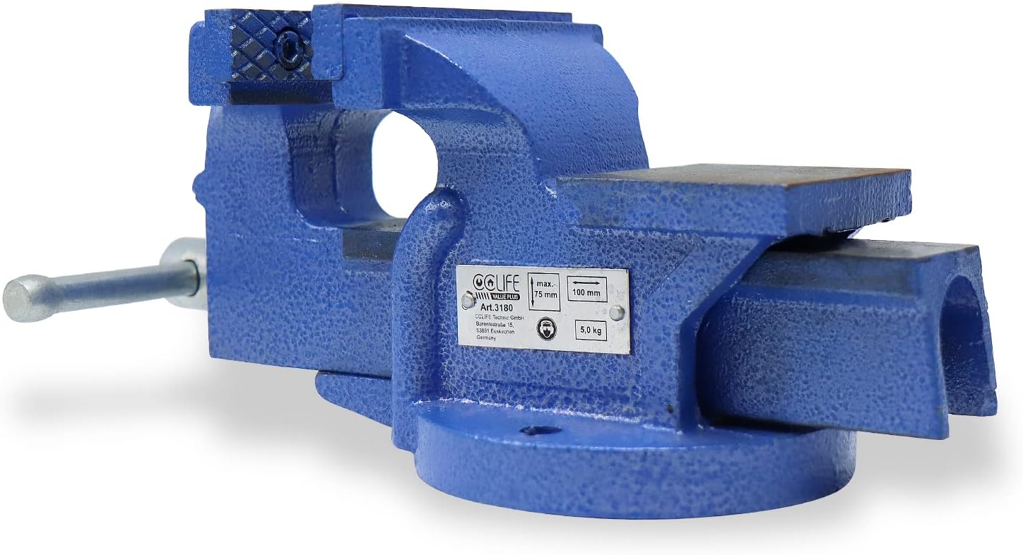 CCLIFE Feststehend Schraubstock Gusseisen 100/125/150 mm für Werkbank Werkbankschraubstock Parallelschraubstock, Modell:100mm | Parallelschraubstock, Metallbearbeitung, Holzbearbeitung, Werkstatt,Klemmkraft,sicherer Halt,stabil,präzise,langlebig 5 CCLIFE Feststehend Schraubstock Gusseisen 100/125/150 mm für Werkbank Werkbankschraubstock Parallelschraubstock, Modell:100mm | Parallelschraubstock, Metallbearbeitung, Holzbearbeitung, Werkstatt,Klemmkraft,sicherer Halt,stabil,präzise,langlebig – Bild 5