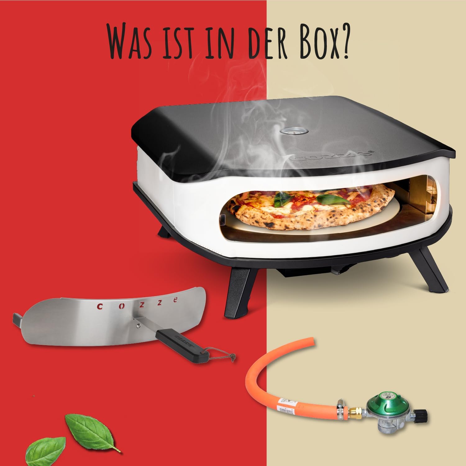 cozze® 17" Gas-Pizzaofen mit rotierendem Pizzastein | LED & Tür | 50 mbar | inkl. Regler & 1,1 m Gasschlauch | Ø42,5 cm Stein | Outdoor Pizzaofen | Perfekt für knusprige Pizzen 5 cozze® 17" Gas-Pizzaofen mit rotierendem Pizzastein | LED & Tür | 50 mbar | inkl. Regler & 1,1 m Gasschlauch | Ø42,5 cm Stein | Outdoor Pizzaofen | Perfekt für knusprige Pizzen – Bild 5