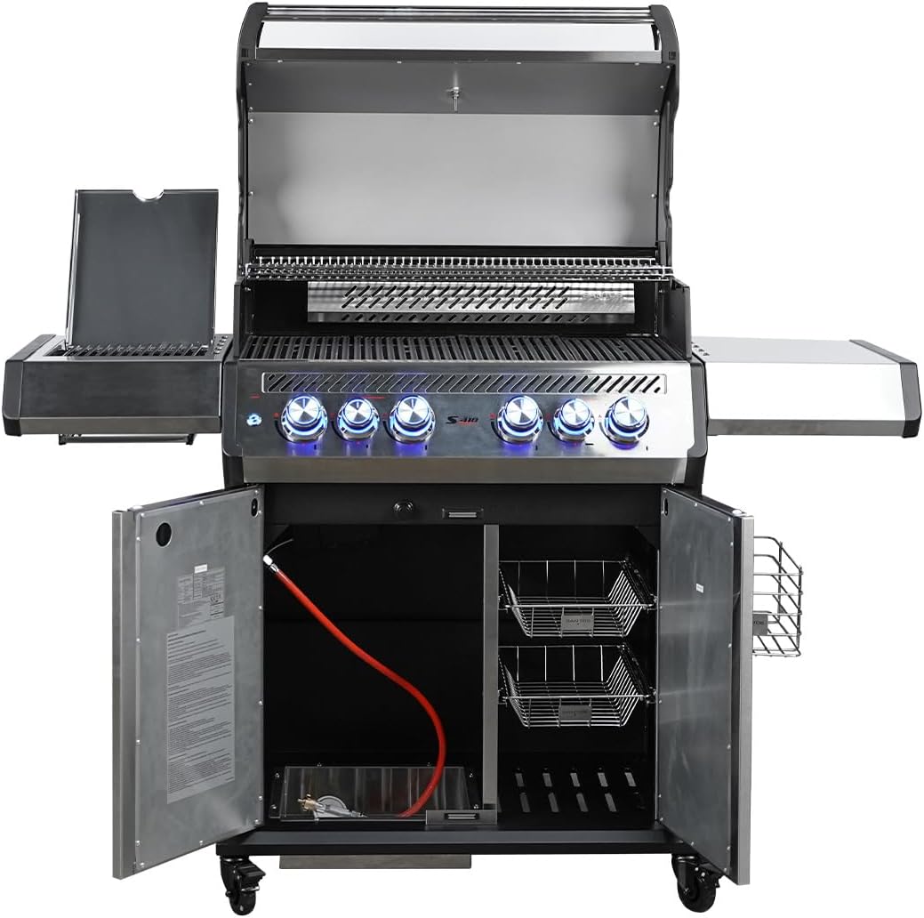 SANTOS Gasgrill S-418 Pro Edelstahl - Premium Gasgrill 4 Brenner - 800°C Infrarot Seitenbrenner & Heckbrenner - Langlebiger BBQ Gas Grill mit optimaler Isolierung - Edelstahl Grillrost & Warmhalterost 2 SANTOS Gasgrill S-418 Pro Edelstahl - Premium Gasgrill 4 Brenner - 800°C Infrarot Seitenbrenner & Heckbrenner - Langlebiger BBQ Gas Grill mit optimaler Isolierung - Edelstahl Grillrost & Warmhalterost – Bild 2