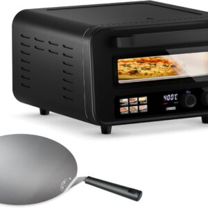 Princess Pizzaofen Pro Max, 15L, 400°C, Digitales Bedienfeld, 2100W, Pizzastein & Schaufel, Ober-/Unterhitze, Timer, Kühle Tür, Kompakt & Tragbar, Für Innen-/Außenbereich, 112780