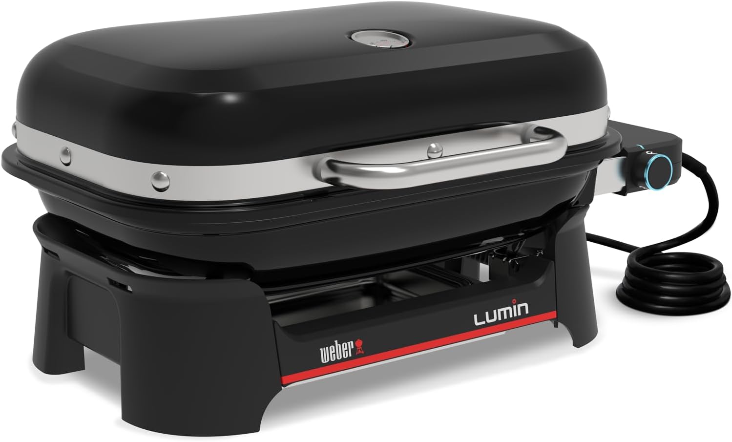 Weber Lumin Compact Tragbarer Kompakter Elektrogrill, Bis zu 315 °C, mit Deckelthermometer, Porzellanemaillierte Gusseisenroste, 43 x 32 cm Grillfläche, Schwarz (1502044) 3 Weber Lumin Compact Tragbarer Kompakter Elektrogrill, Bis zu 315 °C, mit Deckelthermometer, Porzellanemaillierte Gusseisenroste, 43 x 32 cm Grillfläche, Schwarz (1502044) – Bild 3