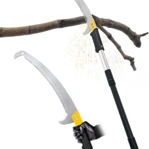 Astsägen mit Stiel zum Baumschnitt 4,3M Leichtgewichtige manuelle Edelstahlverlängerung, hohe Baumsäge mit Klinge für Trimmer, Äste, Baumschneider bei Forstwirtschaft, Hof, Garten und