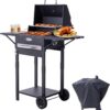 Holzkohlegrill mit Deckel und Abdeckhaube, 2-in-1 Stand- & Tischgrill, Kompakter Balkon Grillwagen, Thermometer, Warmhalterost, Wettergeschützt und Mobil 3 61VI5GoPjNL. AC SL1500