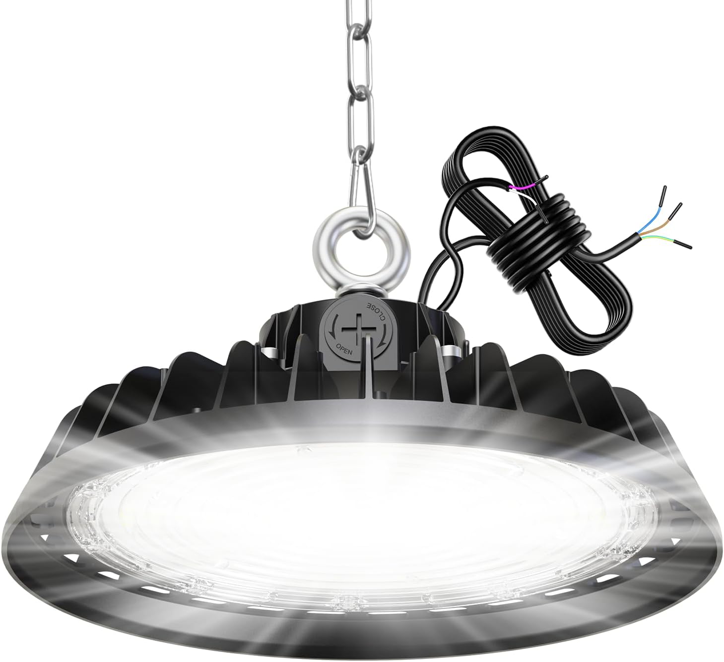 UFO 150W Werkstattlampe LED Hallenstrahler Dimmbare 90W/120W/150W High Bay Light 25500LM Treiber 6000K Superhelle Werkstatt Deckenleuchte IP65 Industriestrahler 120° für Fabriken, Lager 1 UFO 150W Werkstattlampe LED Hallenstrahler Dimmbare 90W/120W/150W High Bay Light 25500LM Treiber 6000K Superhelle Werkstatt Deckenleuchte IP65 Industriestrahler 120° für Fabriken, Lager