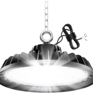 LED Hallenstrahler 240W Treiber Dimmbare 40800lm UFO High Bay Lampe LED Werkstattlampe 6000K Superhelle Werkstatt IP65 Deckenleuchte 5 Jahre Garantie