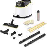 Kärcher Dampfreiniger SC 3 Deluxe, Dampfdruck: 3,5 bar, Aufheizzeit: 30 s, Leistung: 1.900 W, Flächenleistung: 75 m², Tank: 1 l, mit Bodenreinigungsset, Mikrofaser-Bezug, Düsen und Rundbürste, Weiß