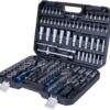 Scheppach Werkzeugkoffer TB180 Steckschlüsselsatz 180-tlg | 1/4"+3/8"+1/2" Ratschen, Verlängerung, Schraubendreher, Stecknüssen & Bits | Sechs- und Vierkant Ratschenkasten Knarrenkasten Werkzeug-Set 2 61nBkYdJhkL. AC SL1500
