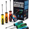 6-tlg. Schraubendreher Set magnetisch – Ergonomischer Schraubenzieher Satz für Heimwerker & Profis – Werkzeug Set aus robustem CRV Stahl (Schlitz & Kreuzschlitz PH) 3 61nenISvfL. AC SL1105