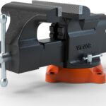 VEVOR Schraubstock, 152 mm Backenbreite, 360° Drehbar Sphäroguss Werkbankschraubstock 7,3x8cm Amboss Schraubstock Parallelschraubstock U-förmige Führungsstange zum Schärfen Schleifen Schneiden