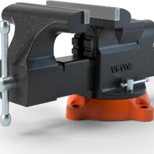 VEVOR Schraubstock, 152 mm Backenbreite, 360° Drehbar Sphäroguss Werkbankschraubstock 7,3x8cm Amboss Schraubstock Parallelschraubstock U-förmige Führungsstange zum Schärfen Schleifen Schneiden