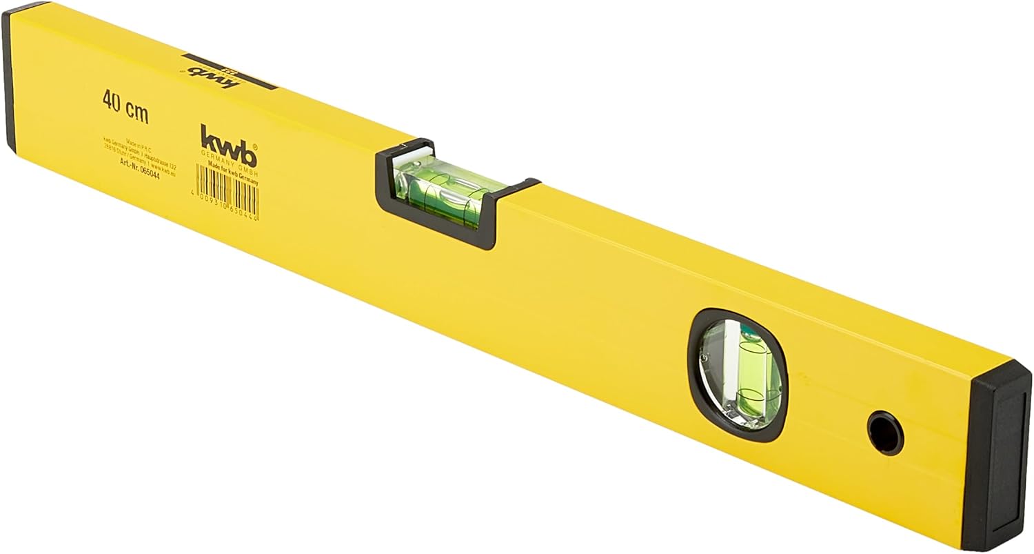 kwb Aluminium-Wasserwaage 40 cm, 0,5 mm/m Genauigkeit, Hoch präzise geschliffen, je 1 Horizontal und Vertikallibelle, Aluminium, Wasserwaage 1 kwb Aluminium-Wasserwaage 40 cm, 0,5 mm/m Genauigkeit, Hoch präzise geschliffen, je 1 Horizontal und Vertikallibelle, Aluminium, Wasserwaage