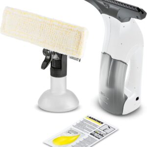 Kärcher Fenstersauger WV 1 Plus, Akkulaufzeit: 20 min, LED-Ladezustandsanzeige, Schmutzwassertank: 100 ml, Gewicht: 0,5 kg, Sprühflasche mit Mikrofaserbezug, 20 ml, Arbeitsbreite der Absaugdüse 250 mm