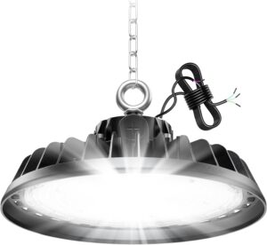 200W UFO LED Hallenstrahler High Bay Lampe Dimmbare Treiber 34000LM Deckenstrahler Werkstatt 6000K Werkstattlampe IP65 LED Industriestrahler 120° Beleuchtung für Fabriken, Werkstätten, Lager